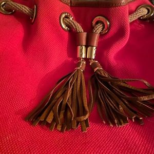 Michael Kors canvas shoulder bag.